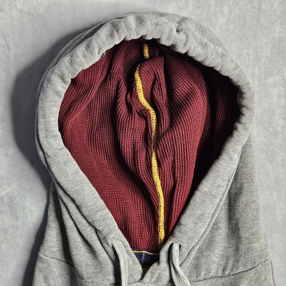 Vintage American Eagle Hoodie Womens Large Gray Fleece Sweatshirt Embroidered - Picture 5 of 11